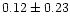 $ 0.12 \pm 0.23$