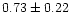 $ 0.73 \pm 0.22$