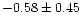 $-0.58 \pm 0.45$