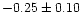 $-0.25 \pm 0.10$