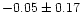 $-0.05 \pm 0.17$