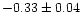 $-0.33 \pm 0.04$