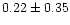 $ 0.22 \pm 0.35$