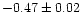 $-0.47 \pm 0.02$