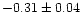 $-0.31 \pm 0.04$