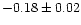 $-0.18 \pm 0.02$