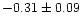 $-0.31 \pm 0.09$