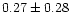 $ 0.27 \pm 0.28$