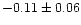 $-0.11 \pm 0.06$