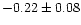 $-0.22 \pm 0.08$