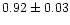 $ 0.92 \pm 0.03$