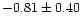 $-0.81 \pm 0.40$