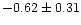 $-0.62 \pm 0.31$