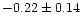 $-0.22 \pm 0.14$
