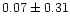 $ 0.07 \pm 0.31$