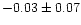 $-0.03 \pm 0.07$