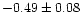 $-0.49 \pm 0.08$