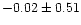 $-0.02 \pm 0.51$