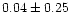 $ 0.04 \pm 0.25$