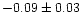 $-0.09 \pm 0.03$