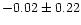 $-0.02 \pm 0.22$