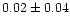 $ 0.02 \pm 0.04$