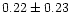 $ 0.22 \pm 0.23$