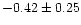 $-0.42 \pm 0.25$
