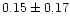 $ 0.15 \pm 0.17$
