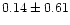 $ 0.14 \pm 0.61$