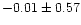 $-0.01 \pm 0.57$