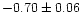 $-0.70 \pm 0.06$