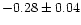 $-0.28 \pm 0.04$