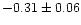 $-0.31 \pm 0.06$