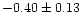 $-0.40 \pm 0.13$