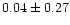 $ 0.04 \pm 0.27$