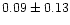 $ 0.09 \pm 0.13$