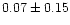 $ 0.07 \pm 0.15$