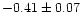 $-0.41 \pm 0.07$