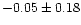 $-0.05 \pm 0.18$