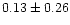 $ 0.13 \pm 0.26$