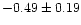 $-0.49 \pm 0.19$