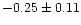 $-0.25 \pm 0.11$