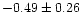 $-0.49 \pm 0.26$