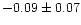 $-0.09 \pm 0.07$