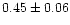 $ 0.45 \pm 0.06$