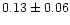 $ 0.13 \pm 0.06$