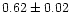 $ 0.62 \pm 0.02$