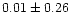 $ 0.01 \pm 0.26$