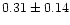 $ 0.31 \pm 0.14$